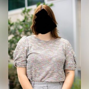 LOFT Colorful Textured Knit Blouse